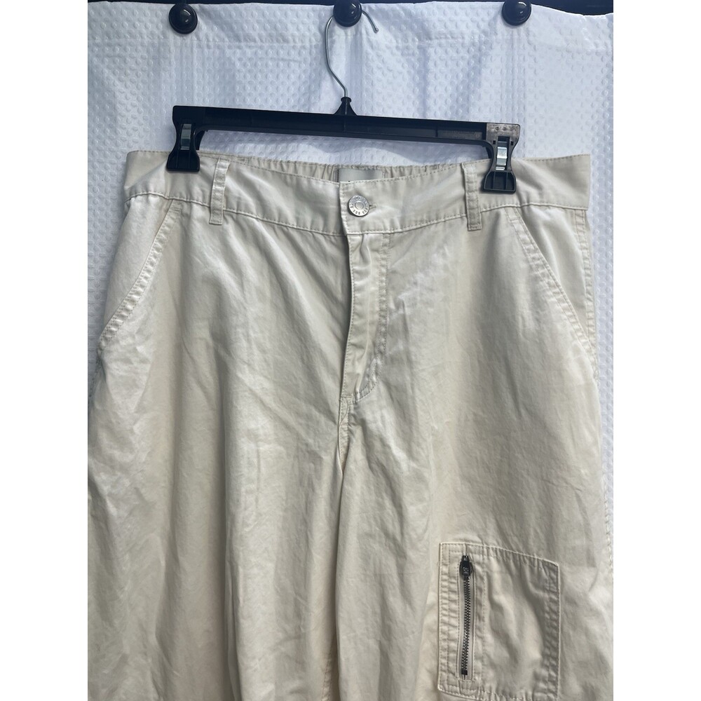 BDG Urban Outfitters Ivory High rise Wide Leg Baggy Cargo Pants Y2K 10 - Picture 3 of 7